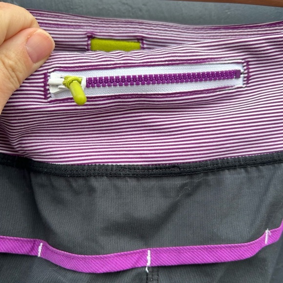 Lululemon Purple Black Turbo Run Shorts, size 4 - Picture 10 of 12